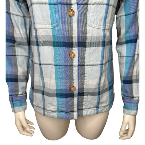 Stio Hutkeeper Flannel Plaid Shirt Jacket XS Shacket Button - Picture 7 of 13